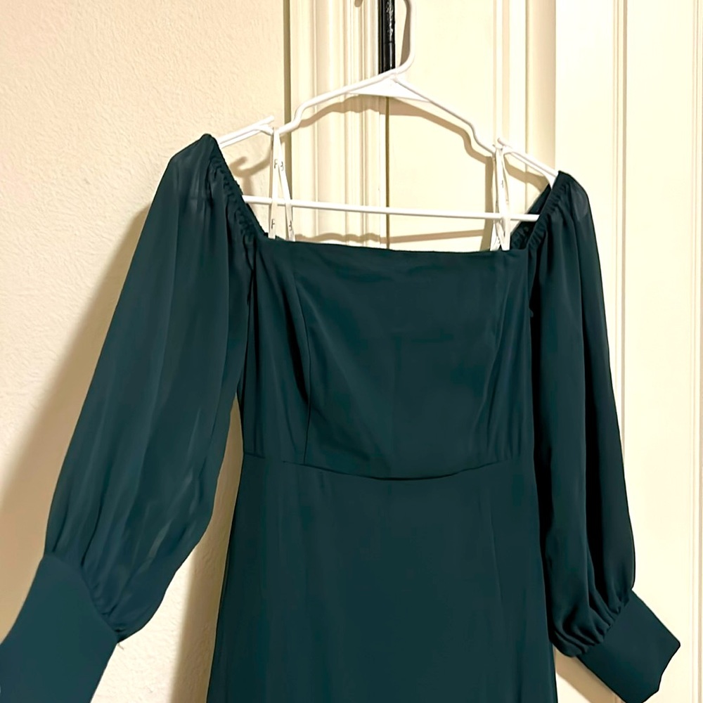 Absolutely Adored Emerald Green Long Sleeve Mermaid Maxi Dress, Size Small